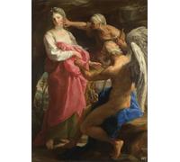 PMEFGJDPE Célèbre Affiche Artistique Images Peintures Le temps ordonne la vieillesse à la beauté par Pompeo Girolamo Batoni Art Mural Moderne Pour la Décoration Murale 60x90cm