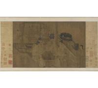 PMEFGJDPE Célèbre Affiche Artistique Images Peintures L'empereur Li Jing regarde ses frères jouer au Weiqi par l'école chinoise de la dynastie Ming Art Mural Moderne Pour la Décoration Murale 60x90cm