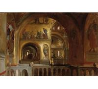 PMEFGJDPE Célèbre Affiche Artistique Images Peintures L'intérieur de Saint-Marc par Frederic Leighton Art Mural Moderne Pour la Décoration Murale 60x90cm