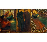 PMEFGJDPE Célèbre Affiche Artistique Images Peintures Paolo et Francesca Da Rimini de Dante Gabriel Charles Rossetti Art Mural Moderne Pour la Décoration Murale 60x90cm