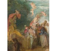 PMEFGJDPE Célèbre Affiche Artistique Images Peintures Pèlerinage sur l' de Cythère par Jean Antoine Watteau Art Mural Moderne Pour la Décoration Murale 60x90cm