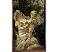 PMEFGJDPE Célèbre Affiche Artistique Images Peintures Porte du Salon Demarteau : FontaineDeux Amours Dont L'un Est Agenouillé. par François Boucher Art Mural Moderne Pour la Décoration Murale 60x90cm