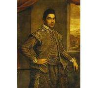 PMEFGJDPE Célèbre Affiche Artistique Images Peintures Portrait d'un gentilhomme de trois quarts par Domenico Robusti Le Tintoret Art Mural Moderne Pour la Décoration Murale 60x90cm