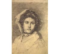 PMEFGJDPE Célèbre Affiche Artistique Images Peintures Portrait d'une dame au collier et au médaillon d'Egon Schiele Art Mural Moderne Pour la Décoration Murale 60x90cm