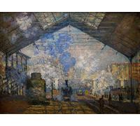 PMEFGJDPE Célèbre Imprimer l'affiche Impression Toile Gare Saint Lazare de Claude Monet Art Mural Moderne Pour la Décoration de Bureau 60x90cm