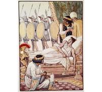 PMEFGJDPE Célèbre Imprimer l'affiche Murale Tableaux avec un effort, il les regarda pendant qu'ils passaient Illustration par Walter Crane Animaux Art Posters Pour la Décoration de Bureau 60x90cm