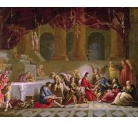 PMEFGJDPE Célèbre Imprimer l'affiche Murale Tableaux Jésus lave les pieds des disciples par Claude Vignon Animaux Art Posters Pour la Décoration de Bureau 60x90cm