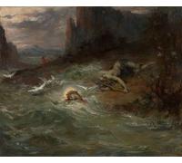 PMEFGJDPE Célèbre Imprimer l'affiche Murale Tableaux La Mort d'Orphée de Henri-Léopold Lévy Animaux Art Posters Pour la Décoration de Bureau 60x90cm