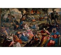 PMEFGJDPE Célèbre Imprimer l'affiche Murale Tableaux la Scène de Récolation de la Manne de l'Ancien Testament par Domenico Robusti Tintoret Animaux Art Posters Pour la Décoration de Bureau 60x90cm