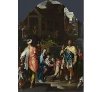 PMEFGJDPE Célèbre Imprimer l'affiche Murale Tableaux l'Adoration des Rois de Bartholomaeus Spranger Animaux Art Posters Pour la Décoration de Bureau 60x90cm
