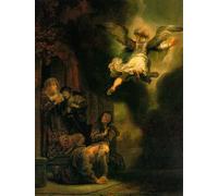 PMEFGJDPE Célèbre Imprimer l'affiche Murale Tableaux l'archange quittant la famille de Tobias par Rembrandt Animaux Art Posters Pour la Décoration de Bureau 60x90cm