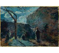 PMEFGJDPE Célèbre Imprimer l'affiche Murale Tableaux Le long du mur à la tombée de la nuit de Paul Gauguin Animaux Art Posters Pour la Décoration de Bureau 60x90cm