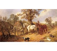 PMEFGJDPE Célèbre Imprimer l'affiche Murale Tableaux Le retour du laboureur par Edwin L Meadows Animaux Art Posters Pour la Décoration de Bureau 60x90cm