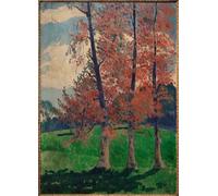 PMEFGJDPE Célèbre Imprimer l'affiche Murale Tableaux les peupliers rouges d'Emile Bernard Animaux Art Posters Pour la Décoration de Bureau 60x90cm