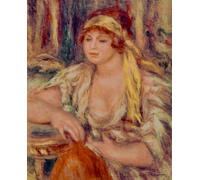PMEFGJDPE Célèbre Imprimer l'affiche Murale Tableaux Madame Renoir Au Turban Jaune de Pierre Auguste Renoir Animaux Art Posters Pour la Décoration de Bureau 60x90cm