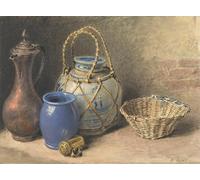 PMEFGJDPE Célèbre Imprimer l'affiche Murale Tableaux Nature morte au pot de gingembre de William Henry Hunt Animaux Art Posters Pour la Décoration de Bureau 60x90cm