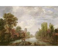 PMEFGJDPE Célèbre Imprimer l'affiche Murale Tableaux Paysage avec un canal par Aert Van Der Neer Animaux Art Posters Pour la Décoration de Bureau 60x90cm
