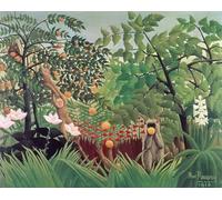 PMEFGJDPE Célèbre Imprimer l'affiche Murale Tableaux Paysage exotique par Henri Rousseau Animaux Art Posters Pour la Décoration de Bureau 60x90cm