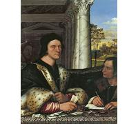 PMEFGJDPE Célèbre Imprimer l'affiche Murale Tableaux Portrait de Ferry Carondelet avec sa secrétaire par Del Piombo Animaux Art Posters Pour la Décoration de Bureau 60x90cm