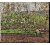 PMEFGJDPE Célèbre Imprimer l'affiche Murale Tableaux Temps gris printanier d'Eragny par Camille Jacob Pissarro Animaux Art Posters Pour la Décoration de Bureau 60x90cm