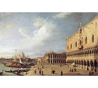 PMEFGJDPE Célèbre Imprimer l'affiche Murale Tableaux Vue du Palais Ducal par Canaletto Animaux Art Posters Pour la Décoration de Bureau 60x90cm