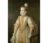 PMEFGJDPE De Célèbres Tableaux Art Mural Toile Affiche de Peinture Anne d'Autriche Reine d'Espagne par Sanchez Coello Tableau d'art Abstrait Pour la Décoration du Salon 60x90cm