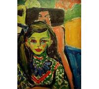 PMEFGJDPE De Célèbres Tableaux Art Mural Toile Affiche de Peinture Autoportrait en soldat par Ernst Ludwig Kirchner Tableau d'art Abstrait Pour la Décoration du Salon 60x90cm