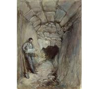 PMEFGJDPE De Célèbres Tableaux Art Mural Toile Affiche de Peinture Conduit taillé dans la roche sous l'arche de Robinson à Jérusalem par William Simpson Pour la Décoration du Salon 60x90cm