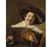 PMEFGJDPE De Célèbres Tableaux Art Mural Toile Affiche de Peinture Daniel Van Aken jouant du violon de Frans Hals Tableau d'art Abstrait Pour la Décoration du Salon 60x90cm