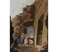 PMEFGJDPE De Célèbres Tableaux Art Mural Toile Affiche de Peinture Entrée de la chambre funéraire du Sphinx de Gizeh par Mayer Tableau d'art Abstrait Pour la Décoration du Salon 60x90cm