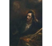PMEFGJDPE De Célèbres Tableaux Art Mural Toile Affiche de Peinture Faust dans son étude signé et daté Ary Scheffer en bas à droite par Ary Scheffer Pour la Décoration du Salon 60x90cm