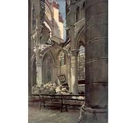 PMEFGJDPE De Célèbres Tableaux Art Mural Toile Affiche de Peinture Intérieur des ruines de l'abbaye Saint Jean des Vignes Soissons France mai par François Flameng Pour la Décoration du Salon 60x90cm