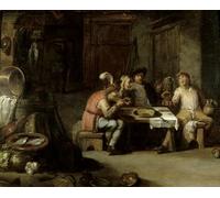 PMEFGJDPE De Célèbres Tableaux Art Mural Toile Affiche de Peinture Intérieur d'une taverne par David Teniers le Jeune Tableau d'art Abstrait Pour la Décoration du Salon 60x90cm