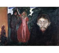 PMEFGJDPE De Célèbres Tableaux Art Mural Toile Affiche de Peinture La jalousie d'Edvard Munch Tableau d'art Abstrait Pour la Décoration du Salon 60x90cm