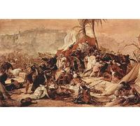 PMEFGJDPE De Célèbres Tableaux Art Mural Toile Affiche de Peinture la septième croisade avant Jérusalem par Francesco Hayez Tableau d'art Abstrait Pour la Décoration du Salon 60x90cm