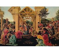 PMEFGJDPE De Célèbres Tableaux Art Mural Toile Affiche de Peinture l'Adoration des mages de Sandro Botticelli Tableau d'art Abstrait Pour la Décoration du Salon 60x90cm