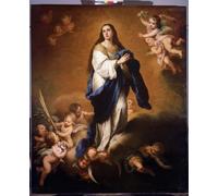 PMEFGJDPE De Célèbres Tableaux Art Mural Toile Affiche de Peinture l'Ascension de la Sainte Vierge Peinture de Barthélemy Esteban Murillo Tableau d'art Abstrait Pour la Décoration du Salon 60x90cm