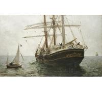 PMEFGJDPE De Célèbres Tableaux Art Mural Toile Affiche de Peinture le bateau missionnaire par Henrytuke Tableau d'art Abstrait Pour la Décoration du Salon 60x90cm