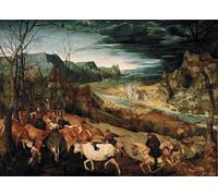 PMEFGJDPE De Célèbres Tableaux Art Mural Toile Affiche de Peinture Le retour du troupeau de Pieter Bruegel l'Ancien Tableau d'art Abstrait Pour la Décoration du Salon 60x90cm