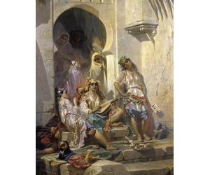 PMEFGJDPE De Célèbres Tableaux Art Mural Toile Affiche de Peinture Orientalisme Femmes d'Alger d'Eugène Giraud Tableau d'art Abstrait Pour la Décoration du Salon 60x90cm