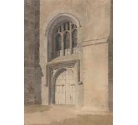 PMEFGJDPE De Célèbres Tableaux Art Mural Toile Affiche de Peinture Porte et fenêtre d'une église par Sell Cotman Tableau d'art Abstrait Pour la Décoration du Salon 60x90cm