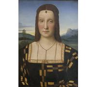 PMEFGJDPE De Célèbres Tableaux Art Mural Toile Affiche de Peinture Portrait d'Elisabetta Gonzaga par Raffaello Sanzio Raphael Tableau d'art Abstrait Pour la Décoration du Salon 60x90cm