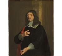 PMEFGJDPE De Célèbres Tableaux Art Mural Toile Affiche de Peinture Portrait of an Echevin of Paris by Philippe De Champaigne Tableau d'art Abstrait Pour la Décoration du Salon 60x90cm