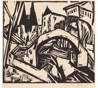 PMEFGJDPE De Célèbres Tableaux Art Mural Toile Affiche de Peinture River Bank à Elisabeth par Ernst Ludwig Kirchner Tableau d'art Abstrait Pour la Décoration du Salon 60x90cm