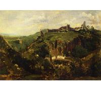 PMEFGJDPE De Célèbres Tableaux Art Mural Toile Affiche de Peinture Ville d'Auvergne par Théodore Rousseau Tableau d'art Abstrait Pour la Décoration du Salon 60x90cm