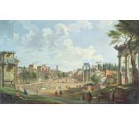 PMEFGJDPE De Célèbres Tableaux Art Mural Toile Affiche de Peinture Vue du Forum Romain par Paolo Pannini Tableau d'art Abstrait Pour la Décoration du Salon 60x90cm