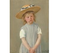 PMEFGJDPE De Célèbres Tableaux Mural sur Toile Posters Décoration Enfant au chapeau de paille par Mary Cassatt Portrait Tableaux Pour la Décoration de la Chambre à Coucher 60x90cm