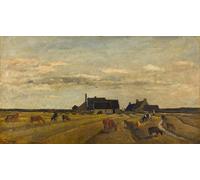 PMEFGJDPE De Célèbres Tableaux Mural sur Toile Posters Décoration Ferme à Kerity Bretagne par Charles Francois Daubigny Portrait Tableaux Pour la Décoration de la Chambre à Coucher 60x90cm