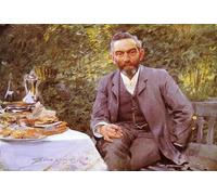 PMEFGJDPE De Célèbres Tableaux Mural sur Toile Posters Décoration Frukost I Det Gröna par Anders Leonard Zorn Portrait Tableaux Pour la Décoration de la Chambre à Coucher 60x90cm