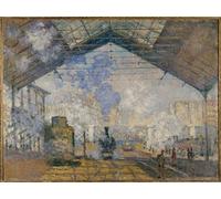 PMEFGJDPE De Célèbres Tableaux Mural sur Toile Posters Décoration Gare Saint Lazare de Claude Monet Portrait Tableaux Pour la Décoration de la Chambre à Coucher 60x90cm